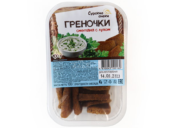 Сурские гренки Сметана с луком (100 гр) во Владивостоке