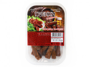 Рыбные снеки: Сурские гренки Баварские колбаски (100 гр)